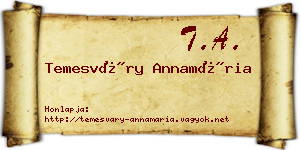 Temesváry Annamária névjegykártya